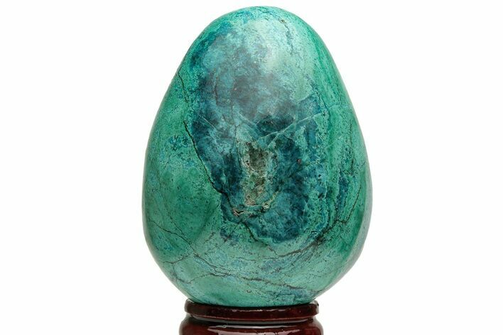 Polished Chrysocolla & Malachite Egg - Peru #217322